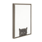 Sylvie Black Kitten Framed Canvas by Simon Te of Tai Prints