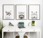 Sylvie Raccoon Framed Canvas by Simon Te Tai
