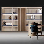 Norwyn · Office Shelves w/ Lighting & Closet