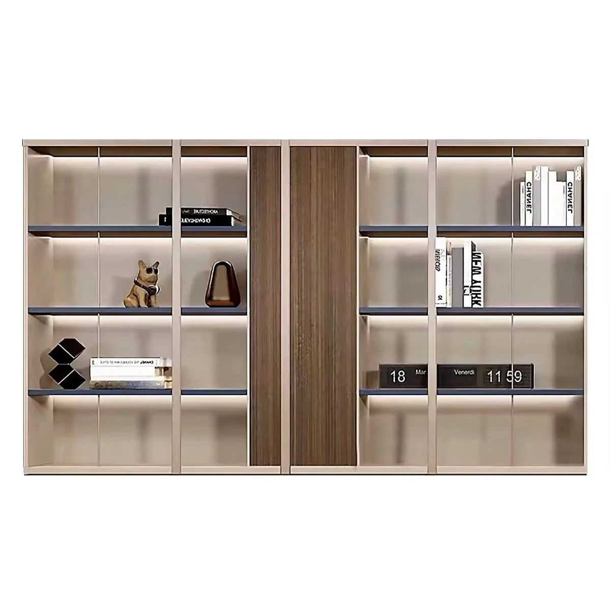Norwyn · Office Shelves w/ Lighting & Closet