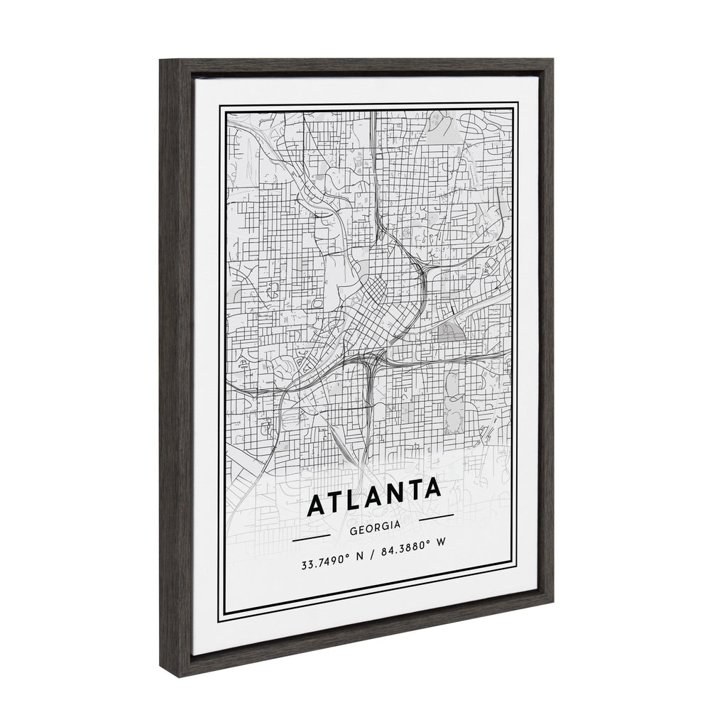 Sylvie Atlanta Modern Map Framed Canvas by Jake Goossen