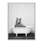 Sylvie Bear in the Tub Framed Canvas by Amy Peterson Art Studio