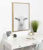 Sylvie Baby Goat Framed Canvas by Simon Te Tai