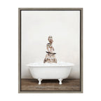 Sylvie Stacked Owls in Rustic Bath Framed Canvas by Amy Peterson Art Studio