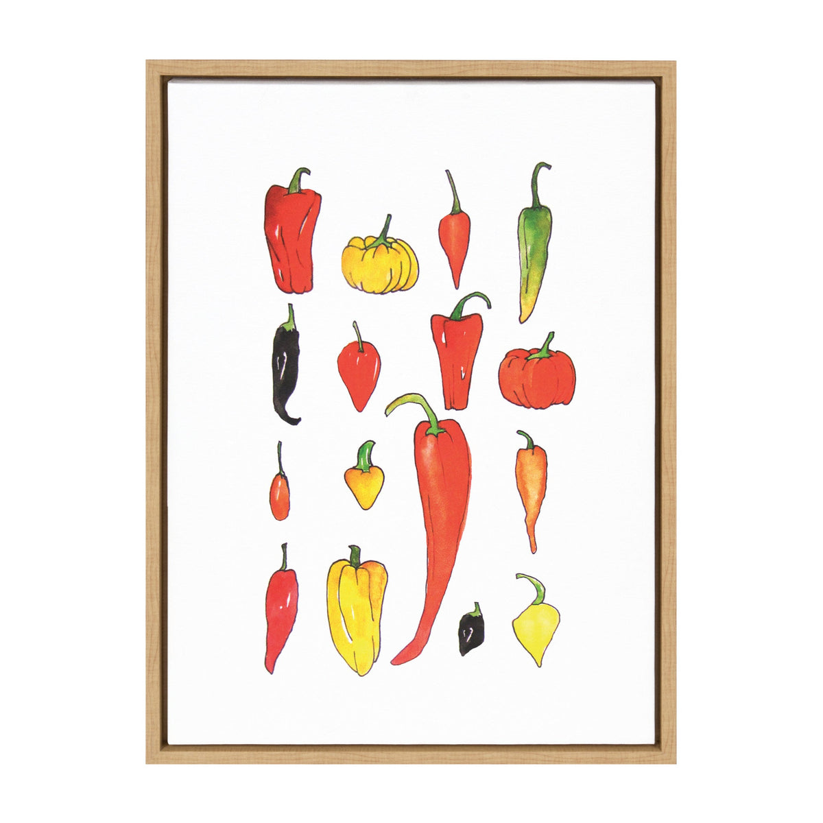 Sylvie Peppers Framed Canvas by Viola Kreczmer