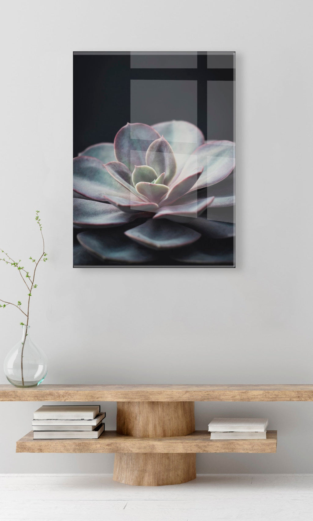 Lavender Succulent Floating Acrylic Art by Emiko and Mark Franzen of F2Images