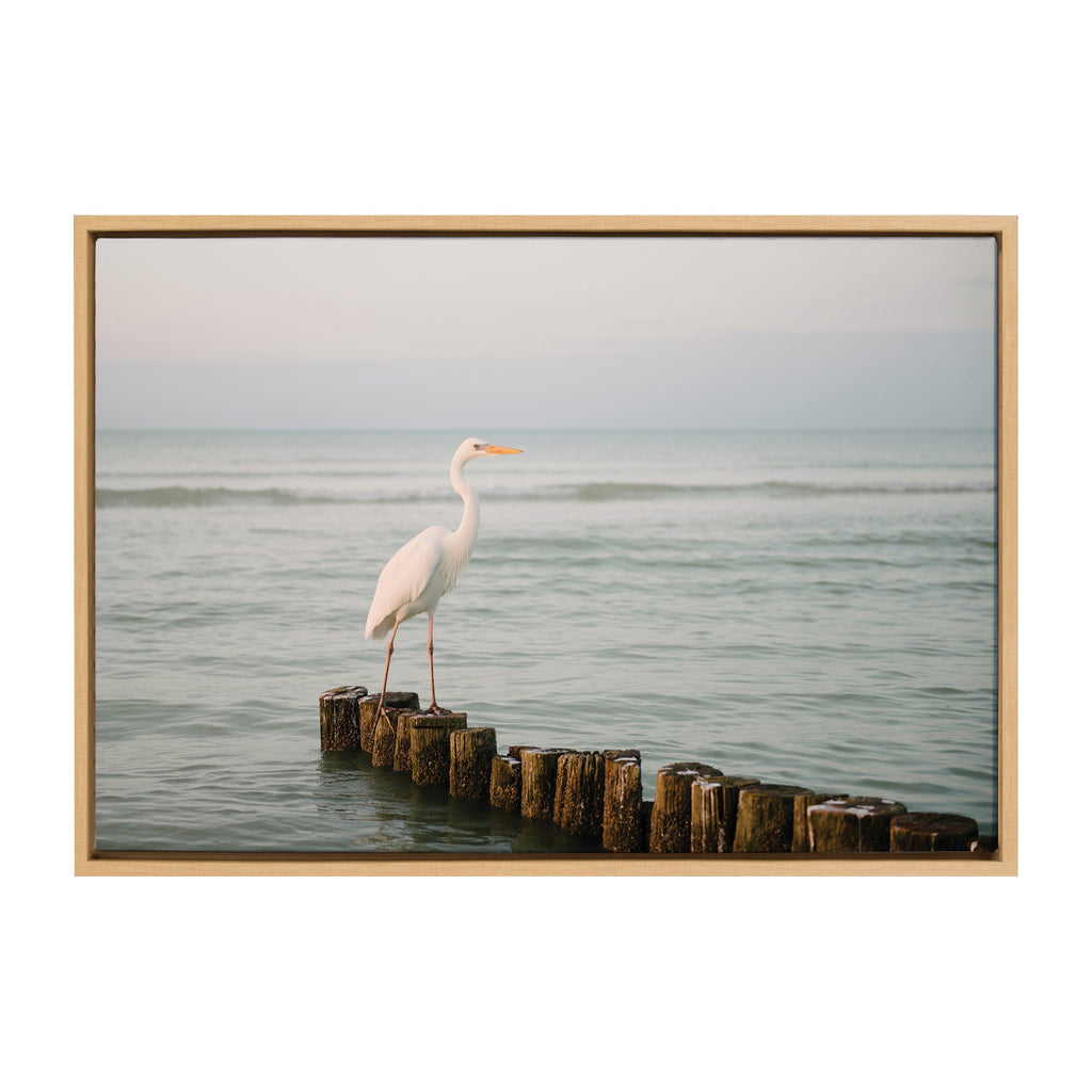 Sylvie Great White Heron Isla Holbox Framed Canvas by Crystal Lynn Collins