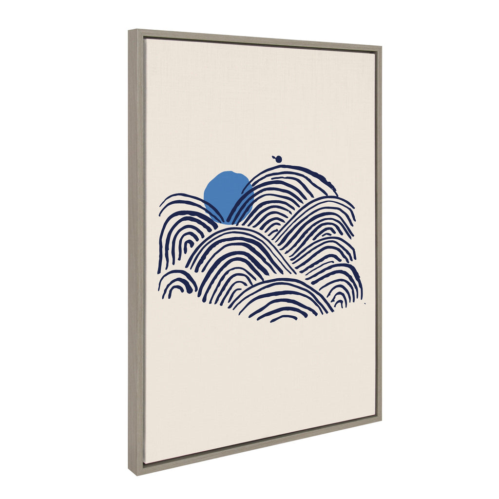Sylvie Indigo Morning View Framed Canvas by Hannah Beisang