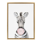 Sylvie Bubble Gum Zebra Framed Canvas by Amy Peterson Art Studio