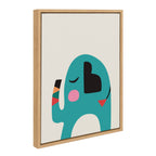 Sylvie Mid Century Modern Baby Elephant Framed Canvas by Rachel Lee of My Dream Wall