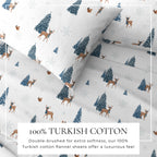Turkish Cotton Christmas Flannel Sheet Set - Whittaker Collection