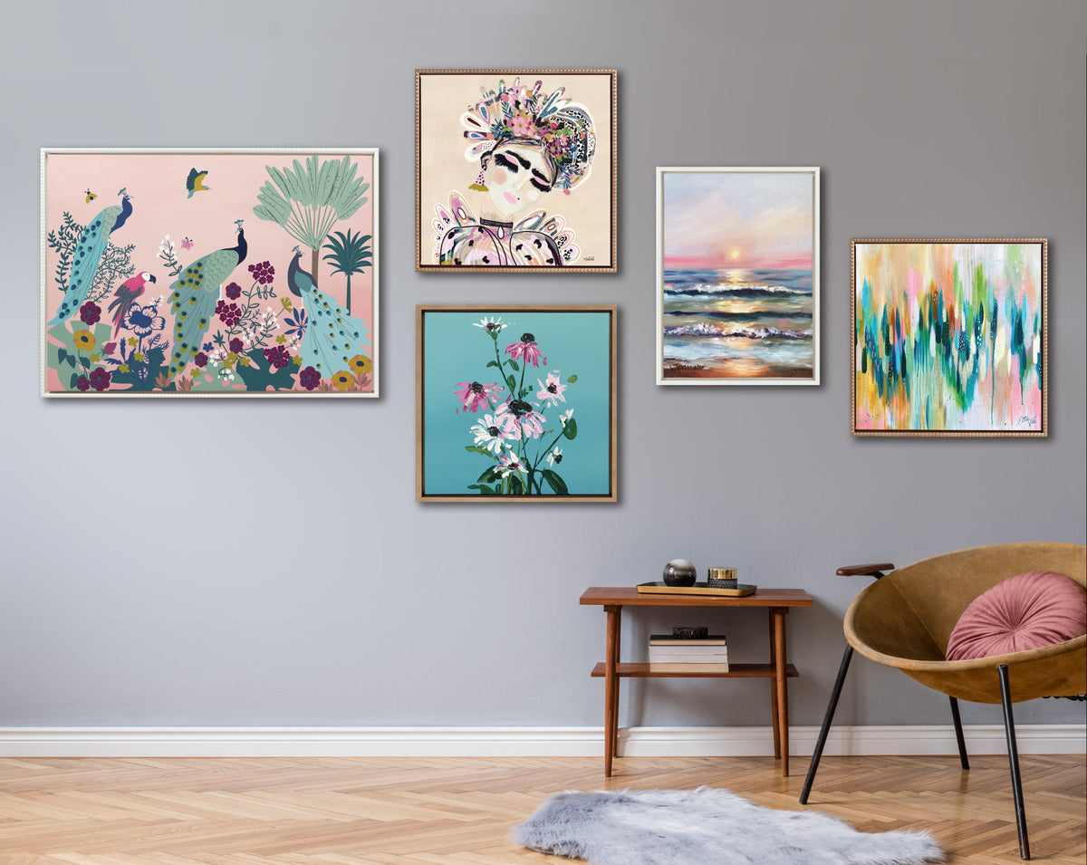 Sylvie Beaded EV Brushstroke 155 Framed Canvas by EttaVee