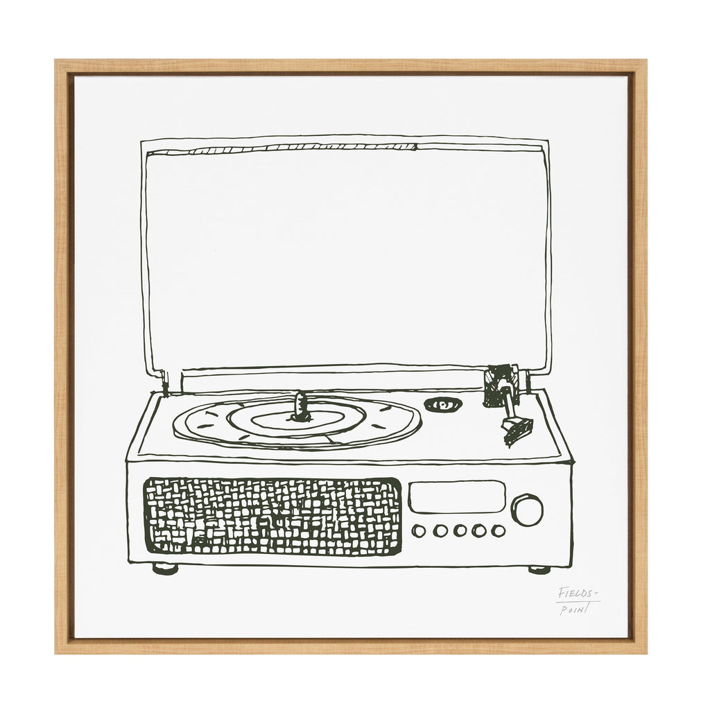 Sylvie Victrola Record Player Framed Canvas by Statement Goods