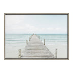 Sylvie Wooden Pier on Beach Framed Canvas by Amy Peterson Art Studio