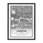 Sylvie London Modern Map Framed Canvas by Jake Goossen