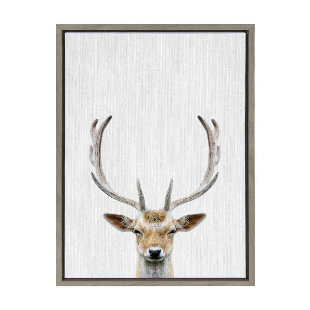 Sylvie Deer Color Framed Canvas by Simon Te of Tai Prints