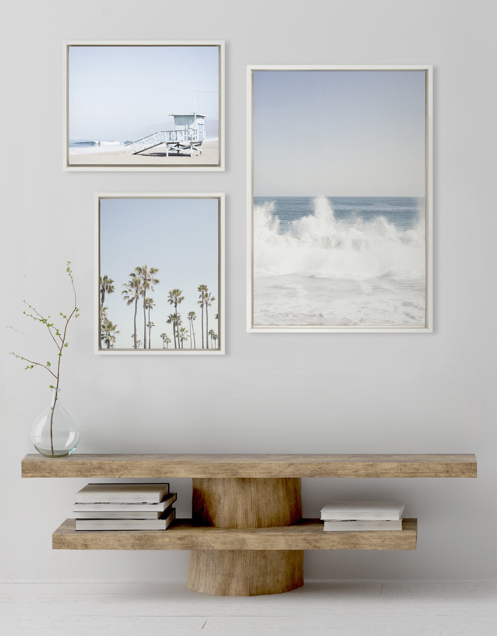 Sylvie Waves Crashing Framed Canvas Set by Caroline Mint