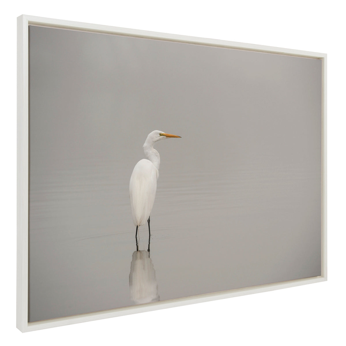 Sylvie Great White Egret Framed Canvas by Crystal Lynn Collins