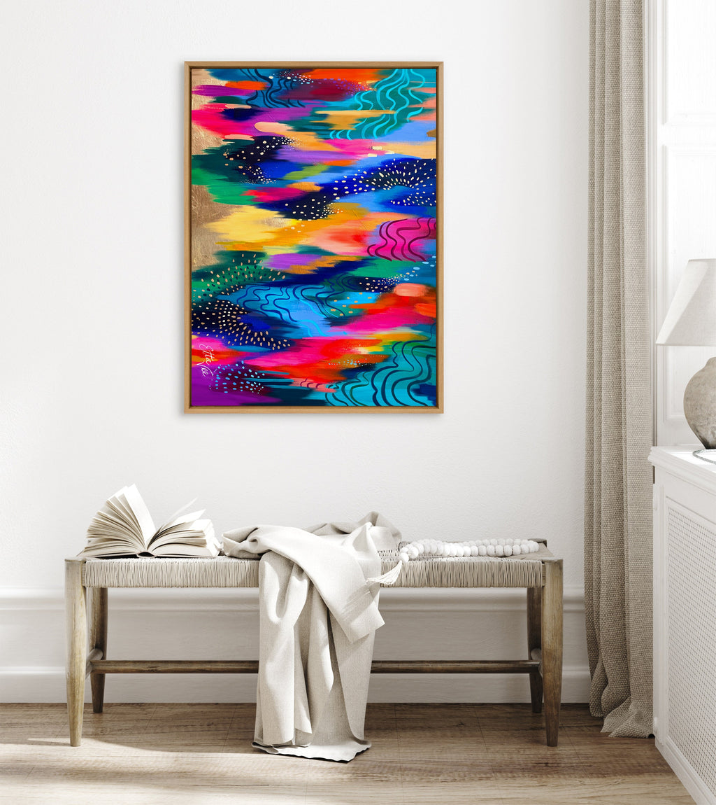Sylvie EV Brushstroke 128 Framed Canvas by Jessi Raulet of Ettavee
