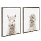 Sylvie Alpaca Front and Alpaca Back Framed Canvas Art Set by Amy Peterson Art Studio