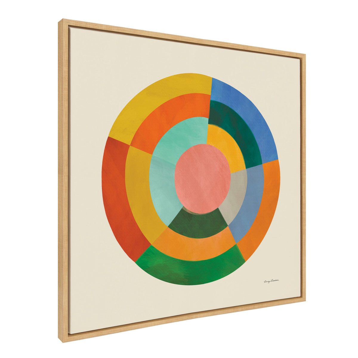 Sylvie Colorwheel Cream Framed Canvas by Carey Copeland