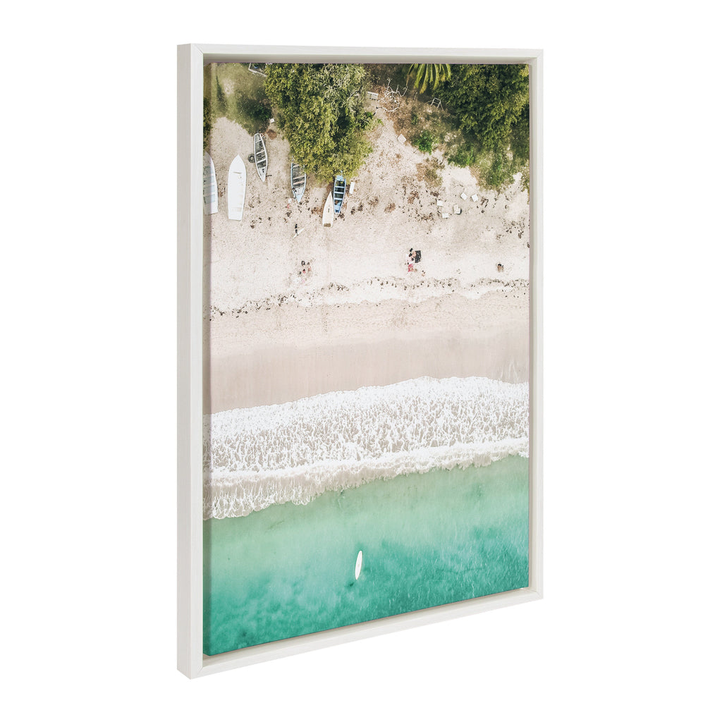 Sylvie Tropical Beach From Above Framed Canvas by Amy Peterson