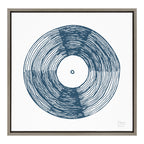 Sylvie Record Blue Framed Canvas by Statement Goods