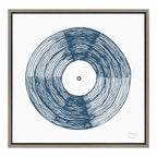 Sylvie Record Blue Framed Canvas by Statement Goods