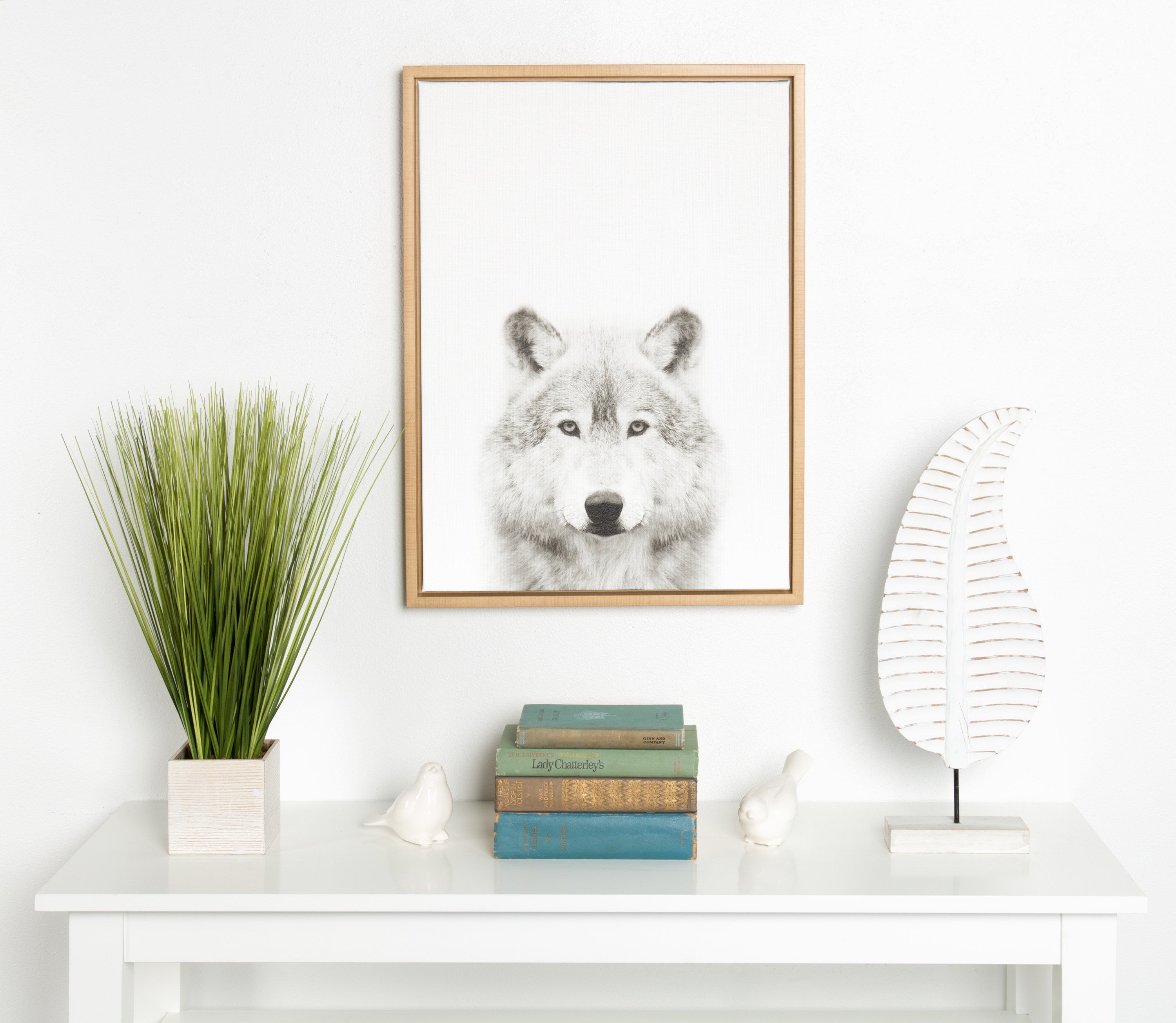 Sylvie Wolf Framed Canvas by Simon Te Tai