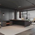 Maverick · Standing L-Shaped Executive Desk, Adjustable Height