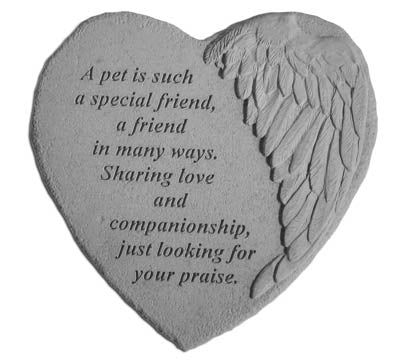 Kay Berry 08914 Winged Heart Memorial Stone - A Pet Is Such...