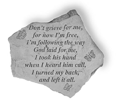 Kay Berry- Inc. 65220 Don-T Grieve For Me - Memorial - 12.5 Inches X 10.5 Inches