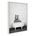 Sylvie Bear in the Tub Framed Canvas by Amy Peterson Art Studio
