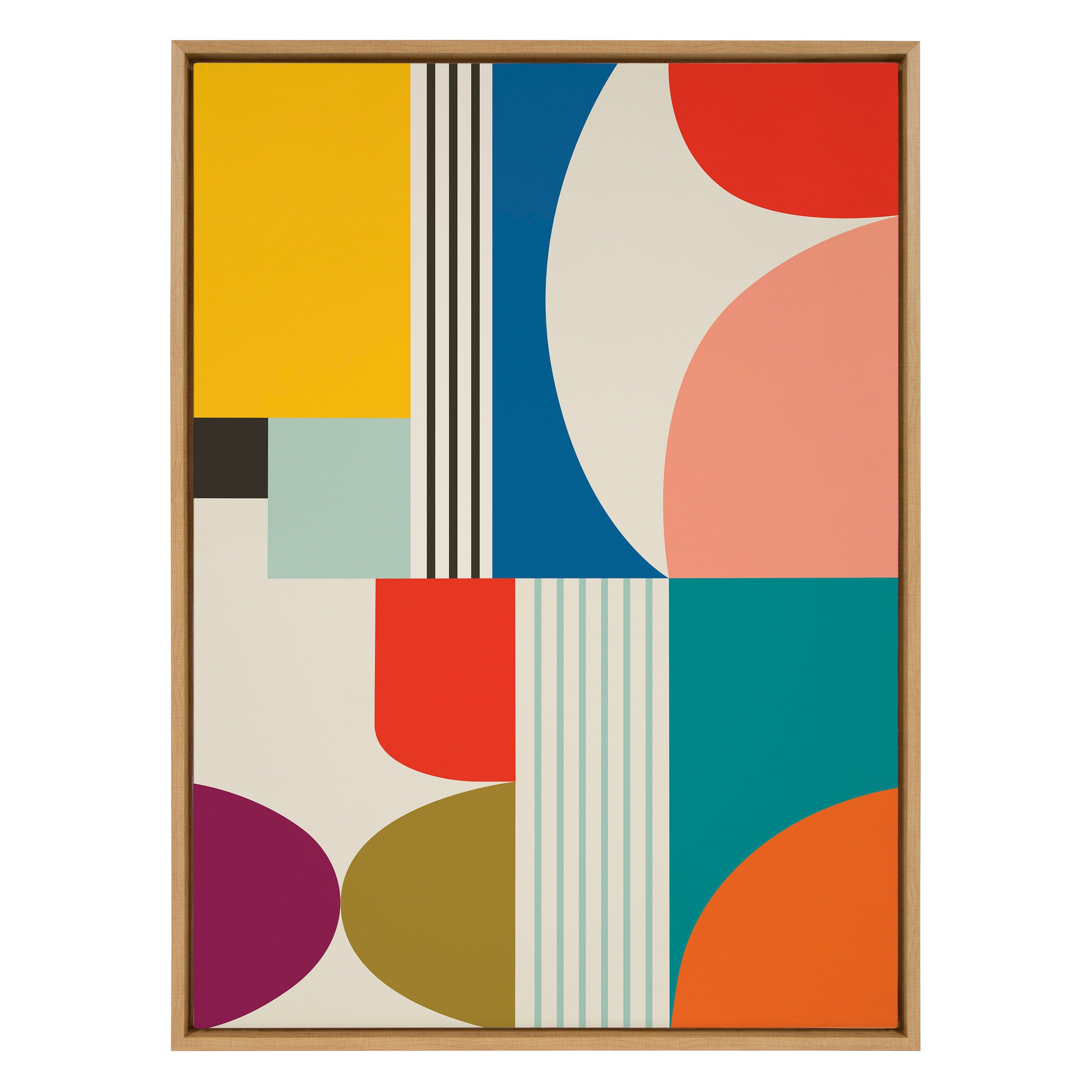 Sylvie Mid Century Modern Pattern Framed Canvas by Rachel Lee of My Dream Wall