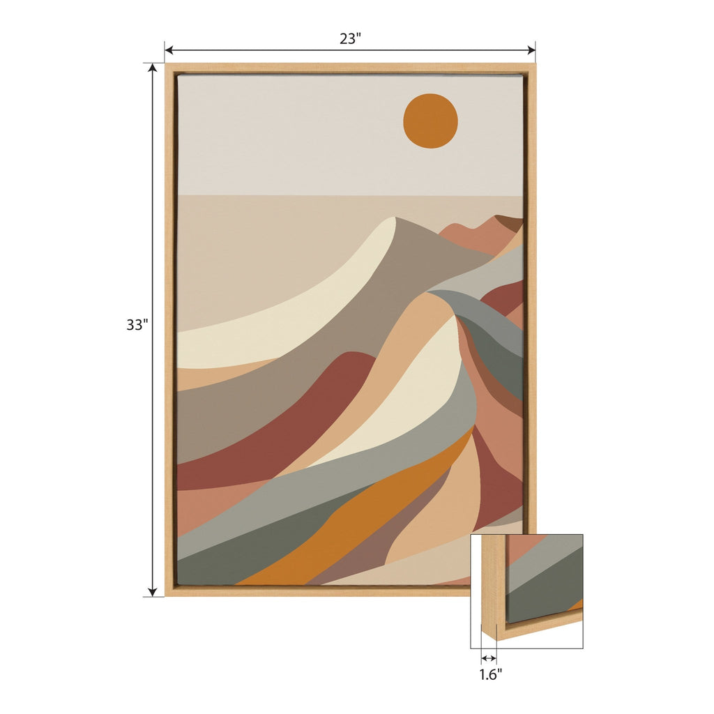 Sylvie Mid Century Modern Mountains Framed Canvas by Rachel Lee of My Dream Wall