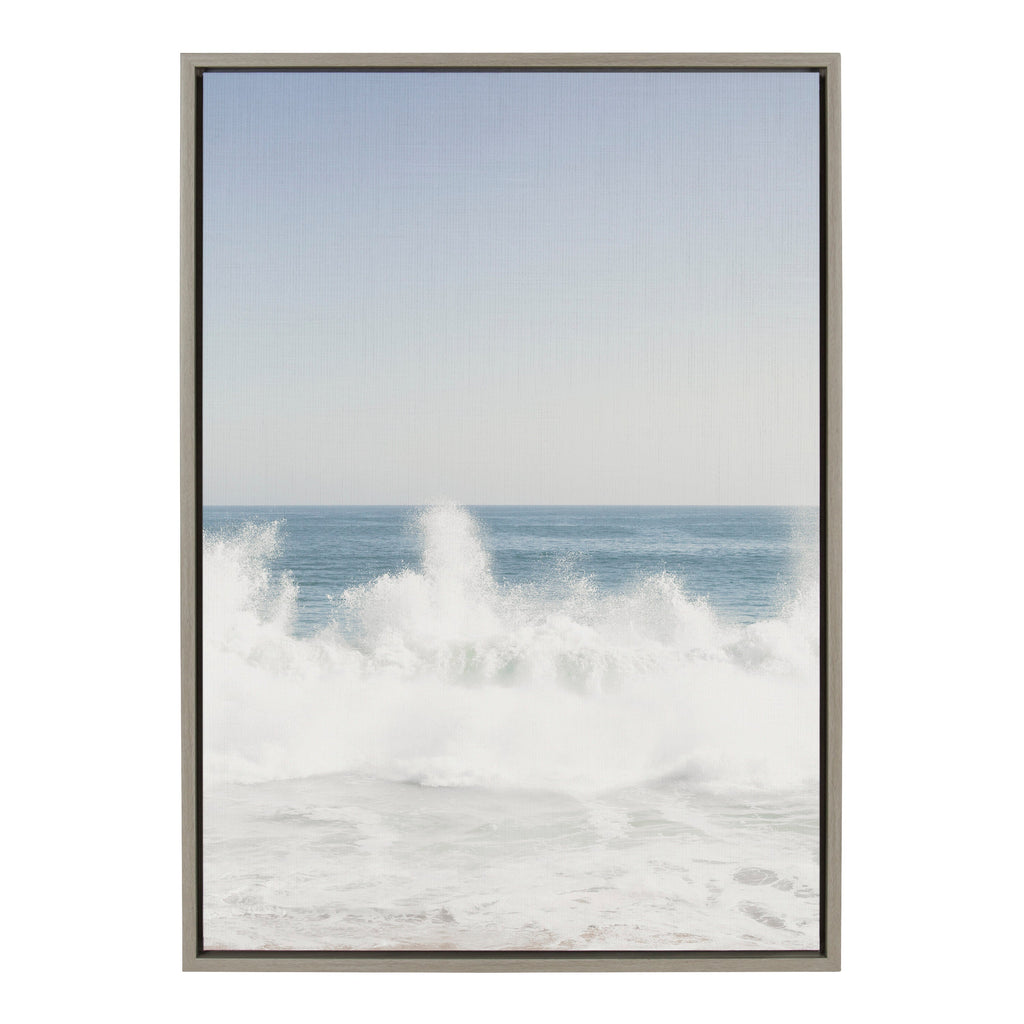 Sylvie Waves Crashing Framed Canvas by Caroline Mint