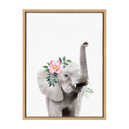 Sylvie Flower Crown Elephant Framed Canvas by Amy Peterson Art Studio