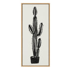 Sylvie 664 Cactus In Pot BW Framed Canvas by Teju Reval of SnazzyHues