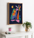 Sylvie Girl On Cheetah Framed Canvas By Rachel Lee of My Dream Wall