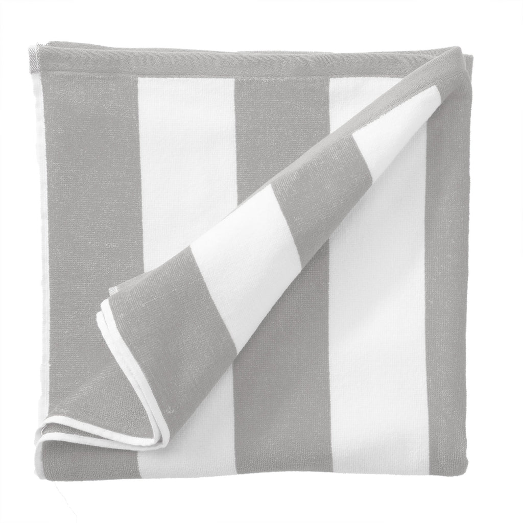 Cotton Velour Cabana Stripe Beach Towel - Novia Collection.