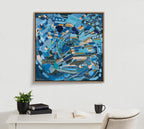 Sylvie Blue Dream Framed Canvas by Leah Nadeau