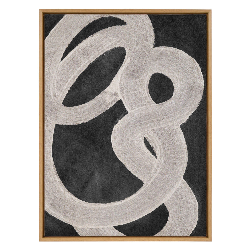 Sylvie Japandi 20 Black Beige Framed Canvas by Rocket Jack