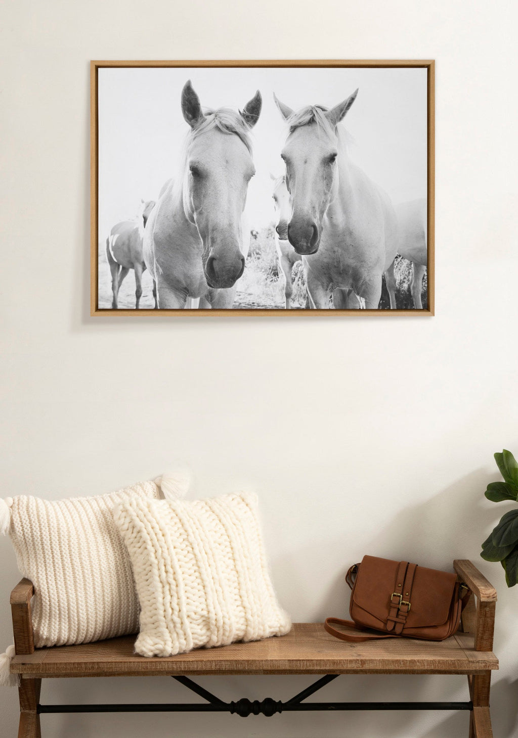Sylvie Camargue Horse XVII BW Framed Canvas by Laura Evans