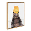 Sylvie Basket Case Bear Framed Canvas by Amy Peterson Art Studio