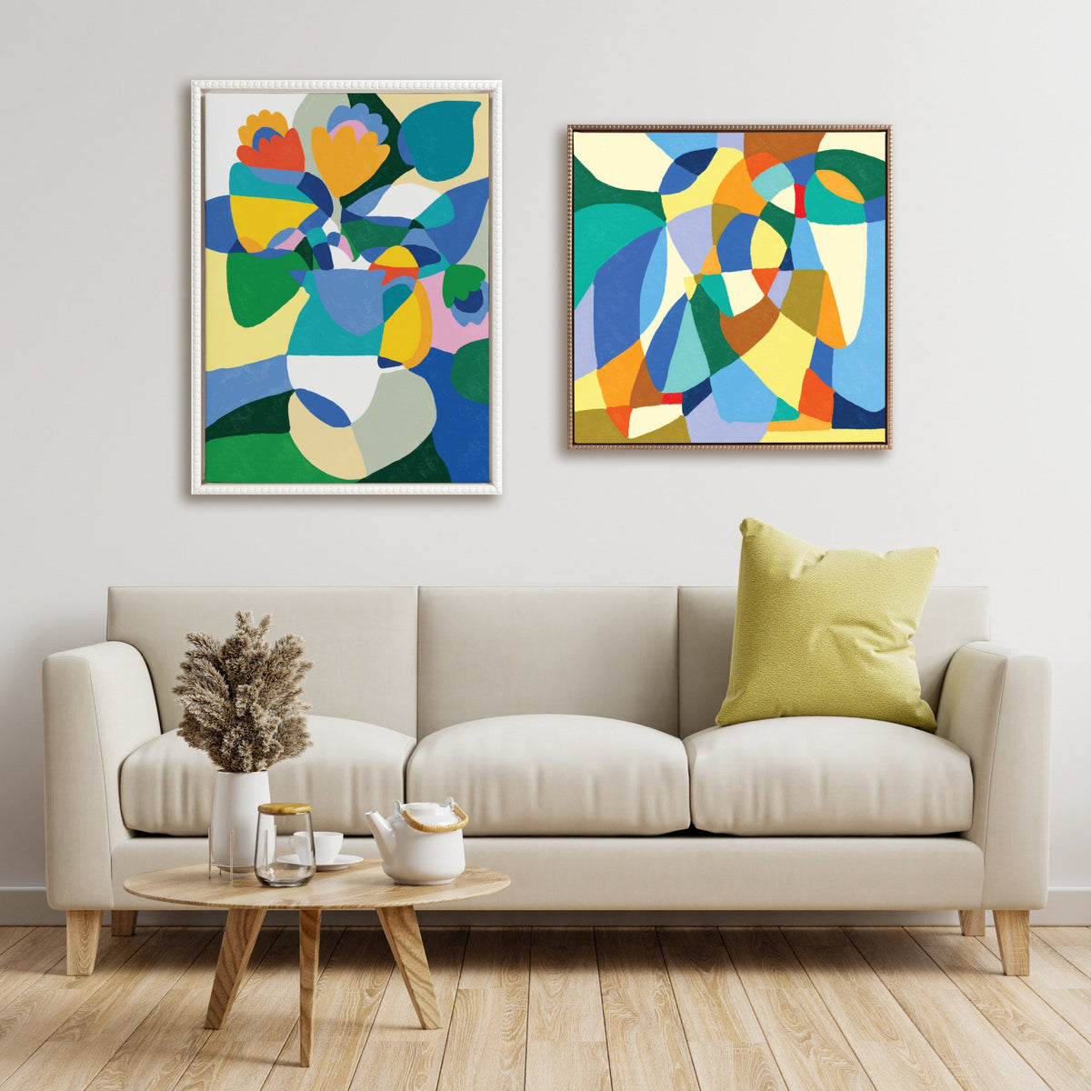 Sylvie Beaded TR Begonia Po Framed Canvas by Teresa Rego