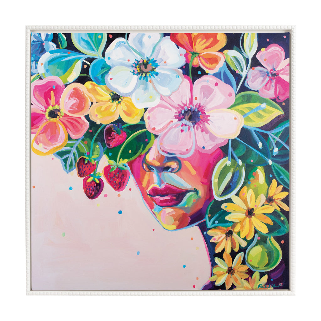 Sylvie Beaded She Was Thoughtful and Kind Framed Canvas by Rachel Christopoulos