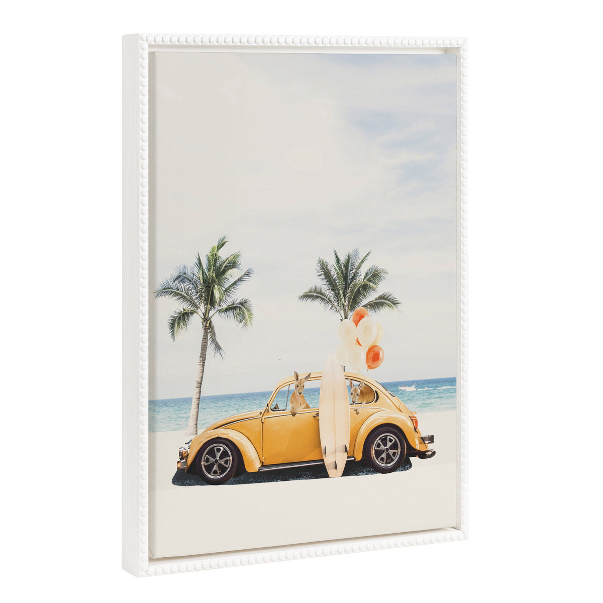 Sylvie Beaded Kangaroo Summer Adventures Framed Canvas by July Art Prints