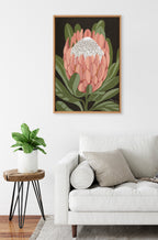 Sylvie Beaded Protea Noire Framed Canvas by Mackenzie Nelson