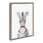 Sylvie Bubble Gum Zebra Framed Canvas by Amy Peterson Art Studio
