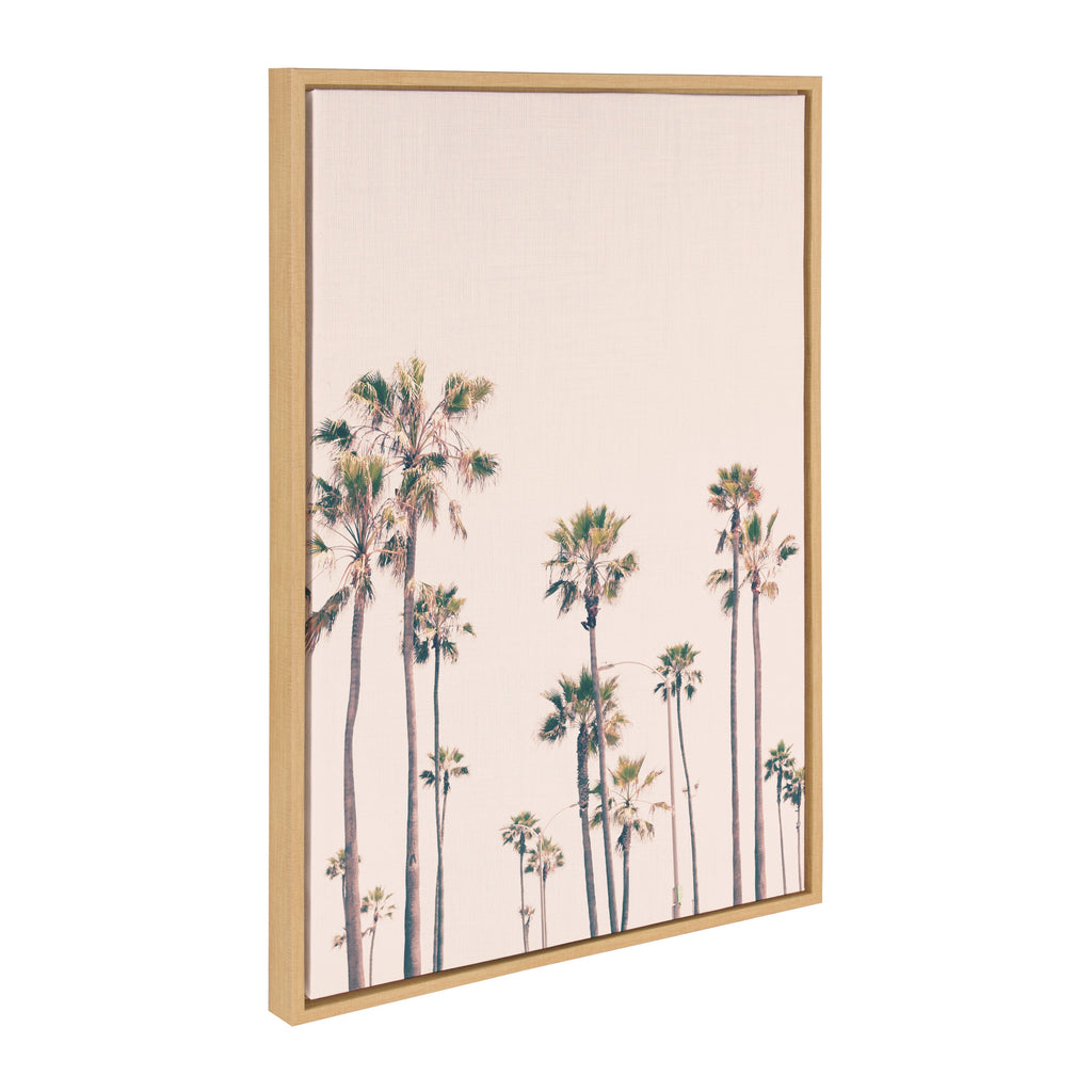Sylvie Pink Palm Tree Paradise Framed Canvas by Caroline Mint